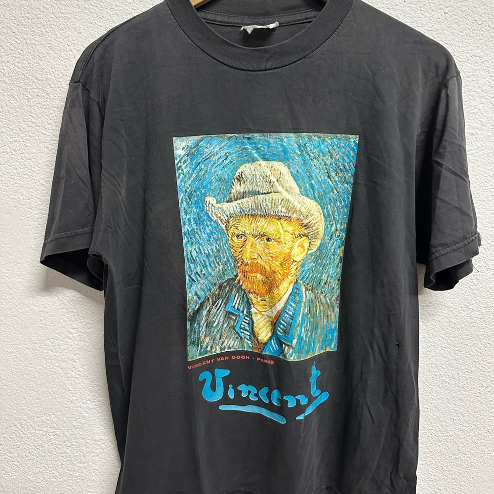 Vintage Vincent Van Gogh Art Black Graphic T-Shirt